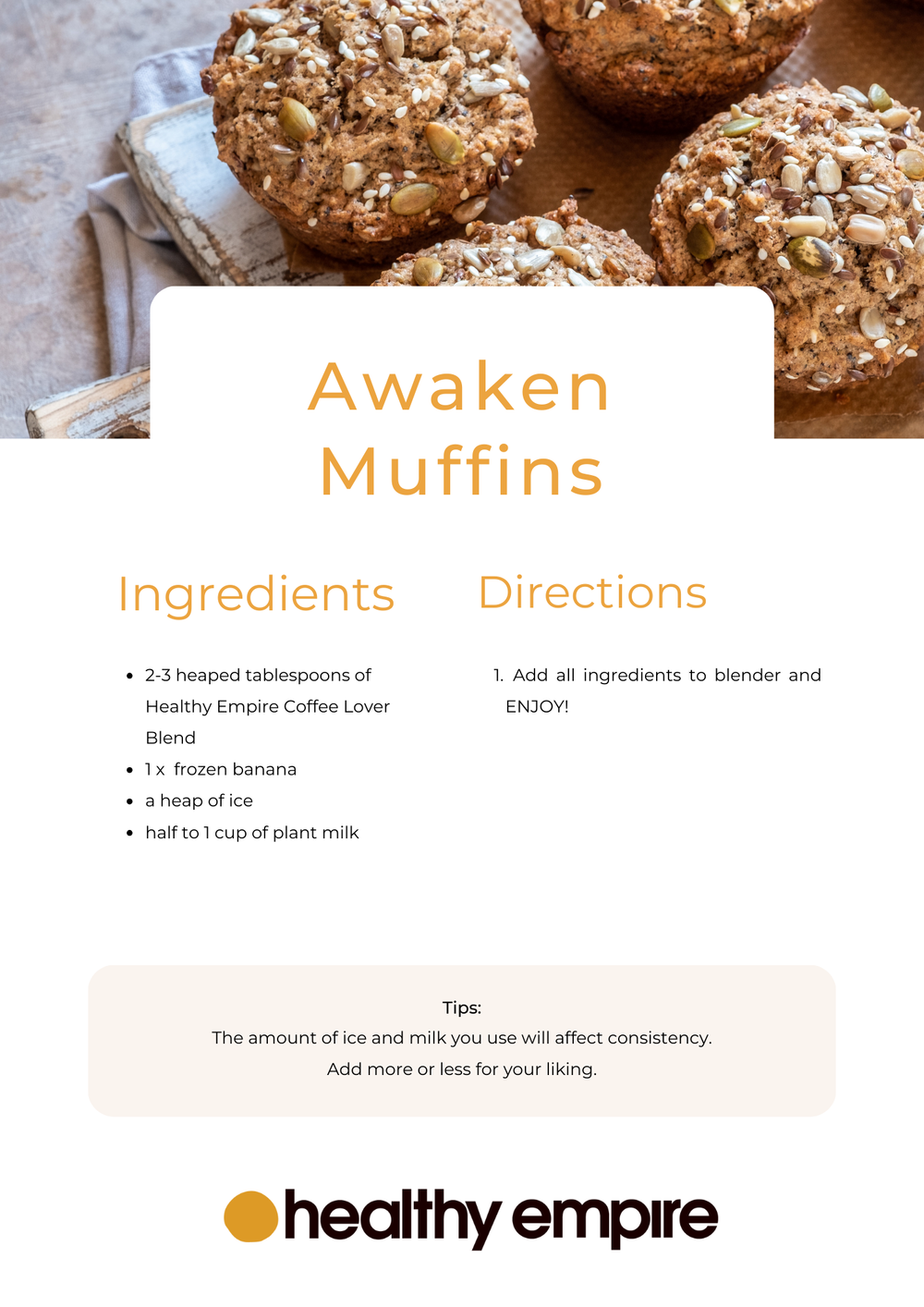 Healthy Empire Awaken Muffins